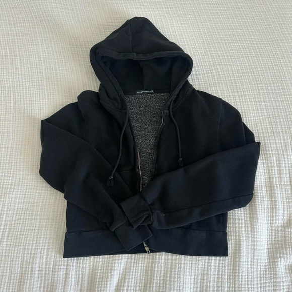 Brandy Melville Cropped Zip-Up Hoodie - Picture 1 of 3